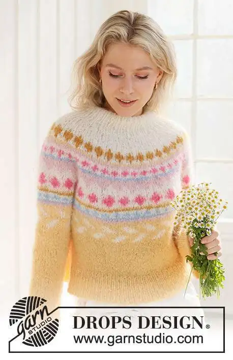 231-55 Lemon Meringue Sweater by DROPS Design