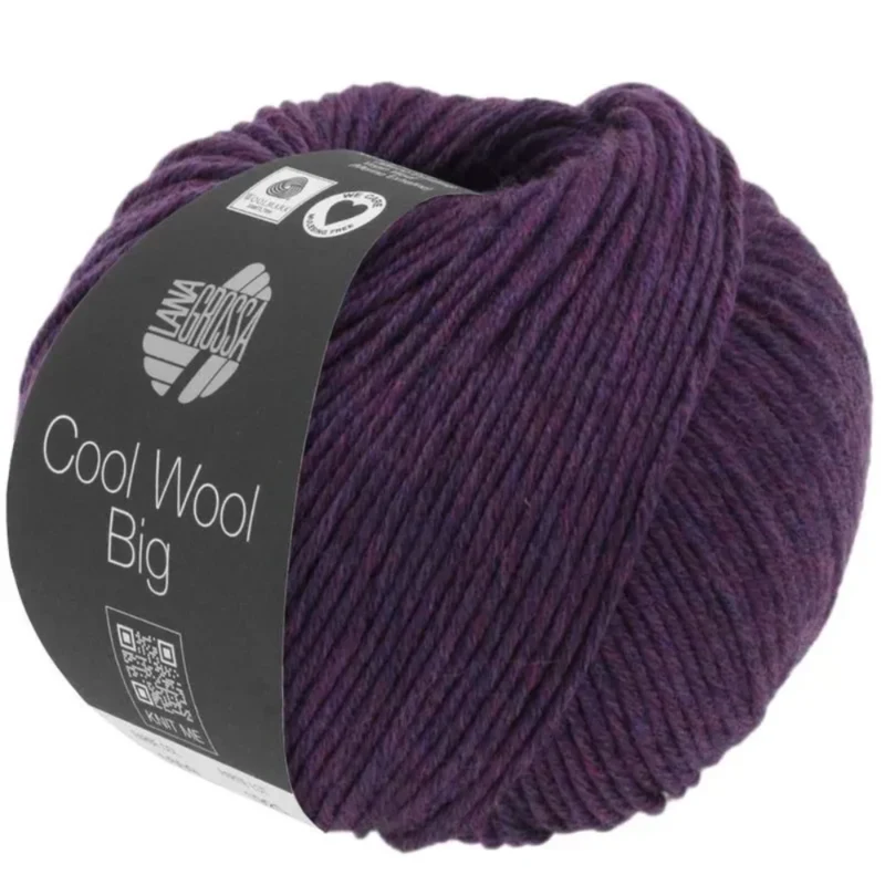 Lana Grossa Cool Wool Big 1604 Mørkelilla meleret