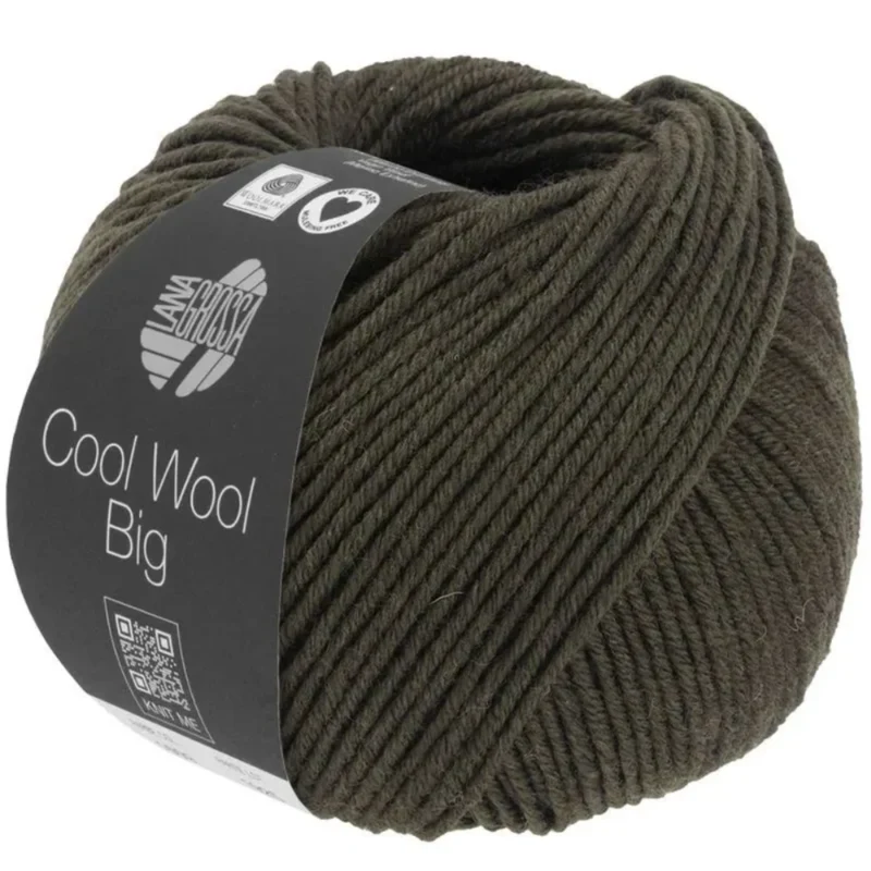 Lana Grossa Cool Wool Big 1629 Mørk oliven meleret