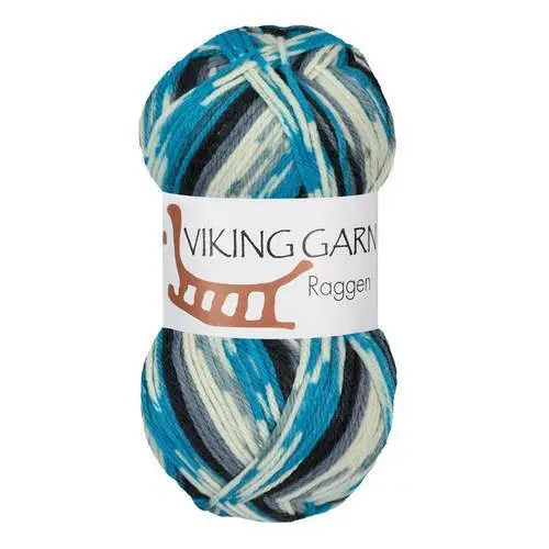 Viking Raggen 723 Multi turkis/hvid
