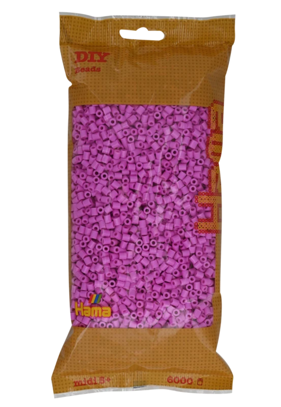Hama Midi Perler, Ensfarvet, 6000 stk 205-48 Pastel pink205-48 Pastel pink