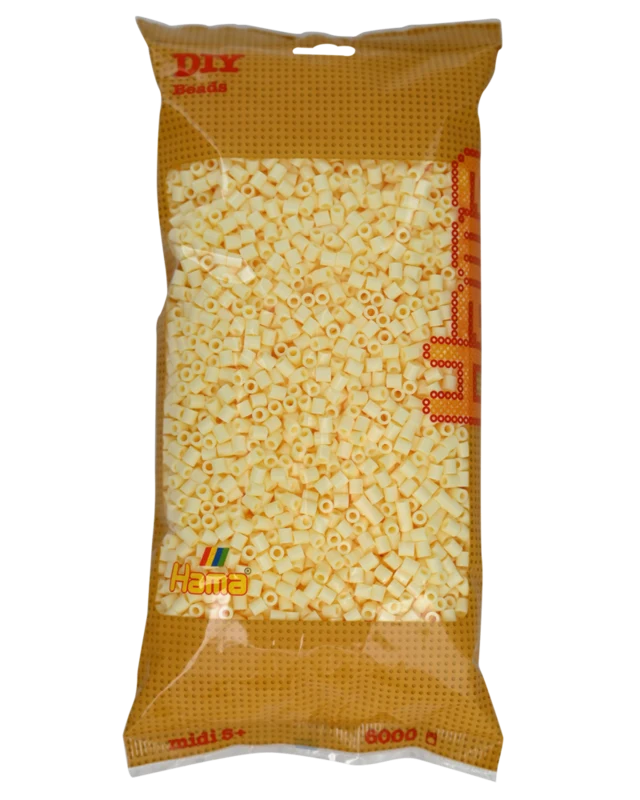 Hama Midi Perler, Ensfarvet, 6000 stk 205-02 Creme