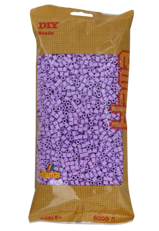 Hama Midi Perler, Ensfarvet, 6000 stk 205-96 Pastel syren