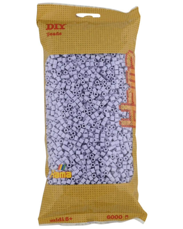 Hama Midi Perler, Ensfarvet, 6000 stk 205-106 Lys lavendel