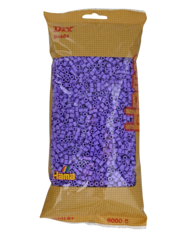 Hama Midi Perler, Ensfarvet, 6000 stk 205-96 Pastel lilla