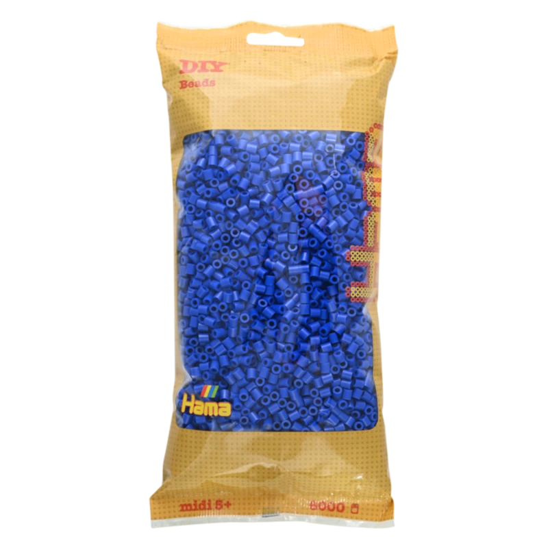 Hama Midi Perler, Ensfarvet, 6000 stk 205-08 Blå