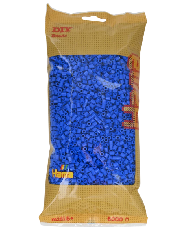 Hama Midi Perler, Ensfarvet, 6000 stk 205-09 Lyseblå