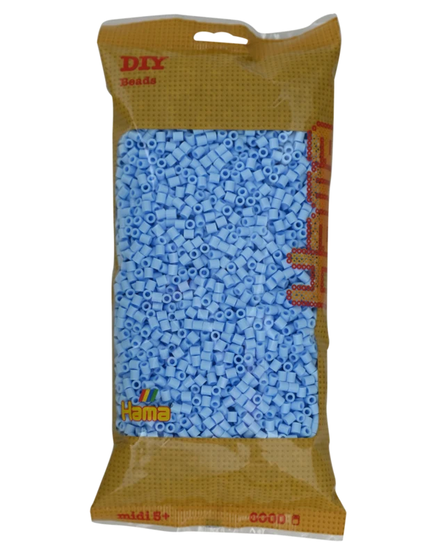 Hama Midi Perler, Ensfarvet, 6000 stk 205-97 Pastel isblå