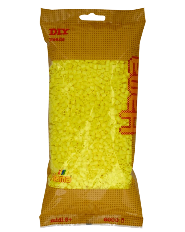 Hama Midi Perler, Ensfarvet, 6000 stk 205-43 Pastel gul