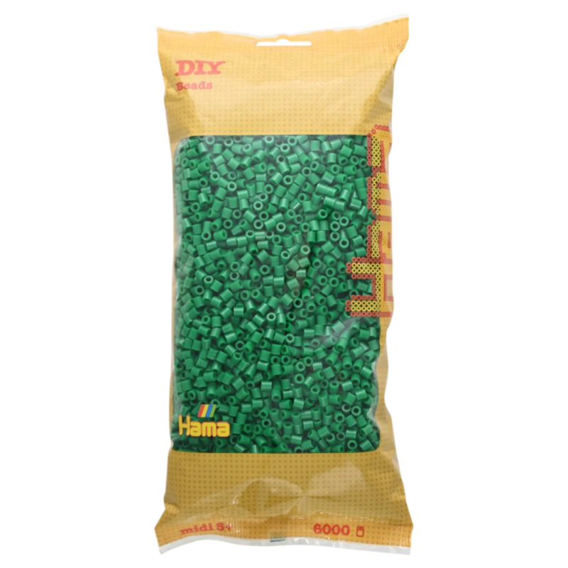 Hama Midi Perler, Ensfarvet, 6000 stk 205-10 Grøn