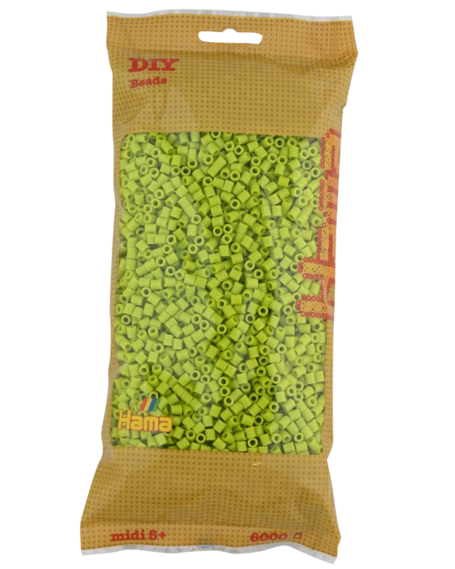 Hama Midi Perler, Ensfarvet, 6000 stk 205-104 Lime