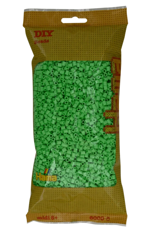 Hama Midi Perler, Ensfarvet, 6000 stk 205-47 Pastel grøn