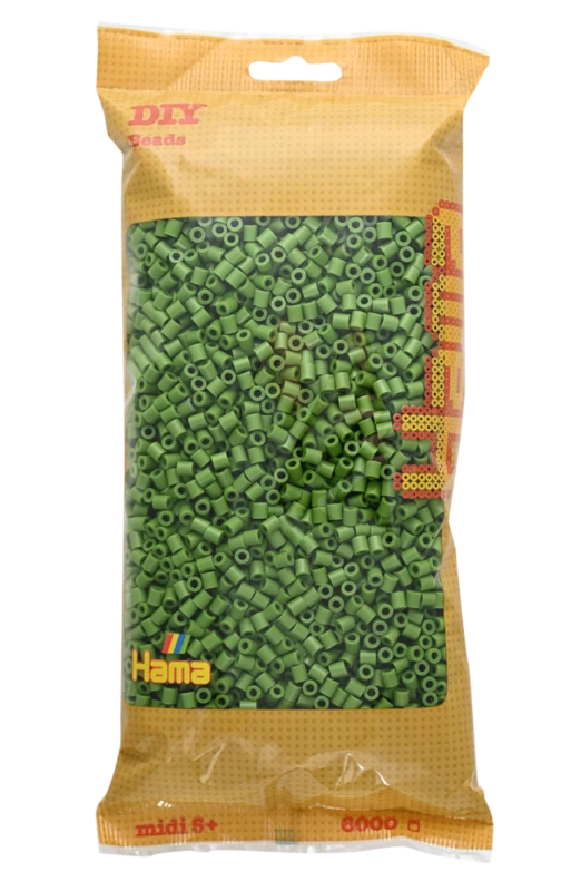 Hama Midi Perler, Ensfarvet, 6000 stk 205-84 Oliven