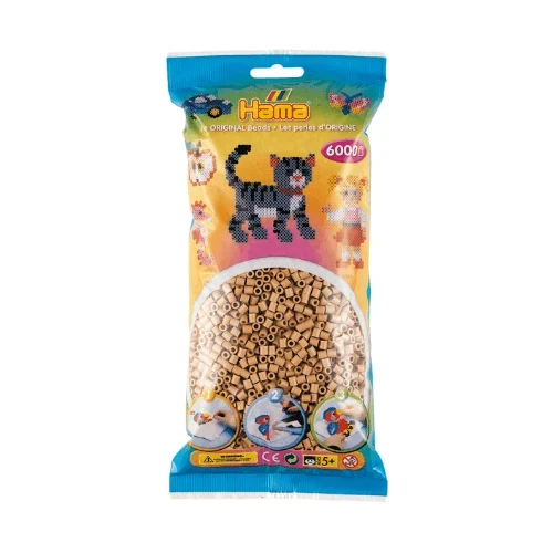 Hama Midi Perler, Ensfarvet, 6000 stk 205-75 Lys nougat