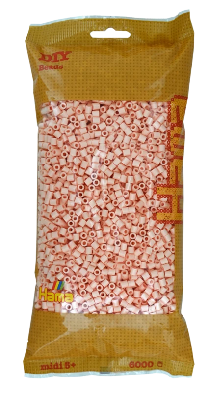 Hama Midi Perler, Ensfarvet, 6000 stk 205-78 Lys fersken