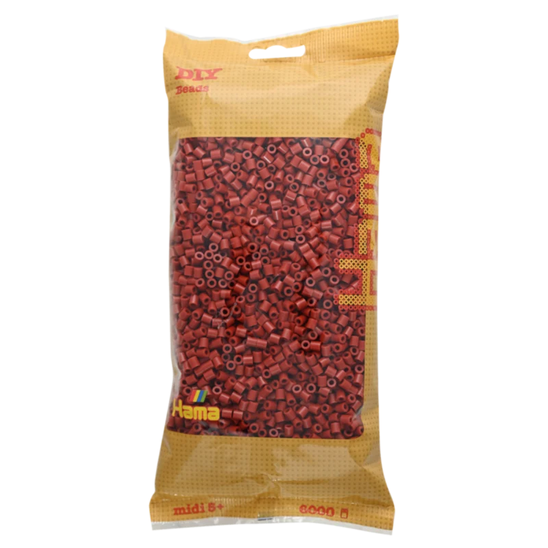 Hama Midi Perler, Ensfarvet, 6000 stk 205-20 Mellembrun