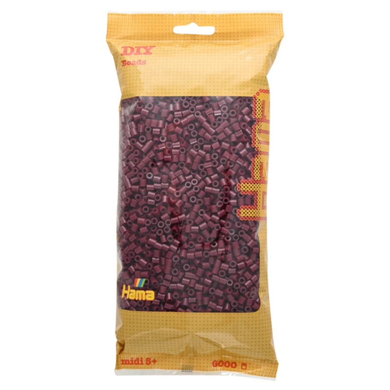 Hama Midi Perler, Ensfarvet, 6000 stk 205-30 Rødbrun