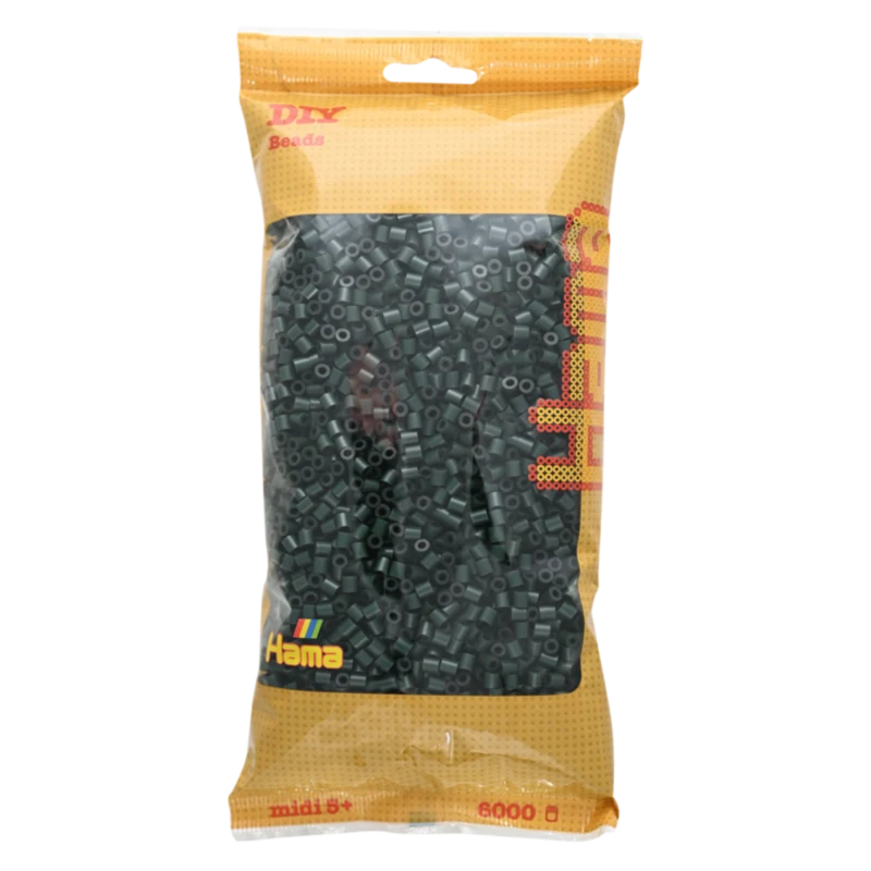 Hama Midi Perler, Ensfarvet, 6000 stk 205-28 Mørkegrøn