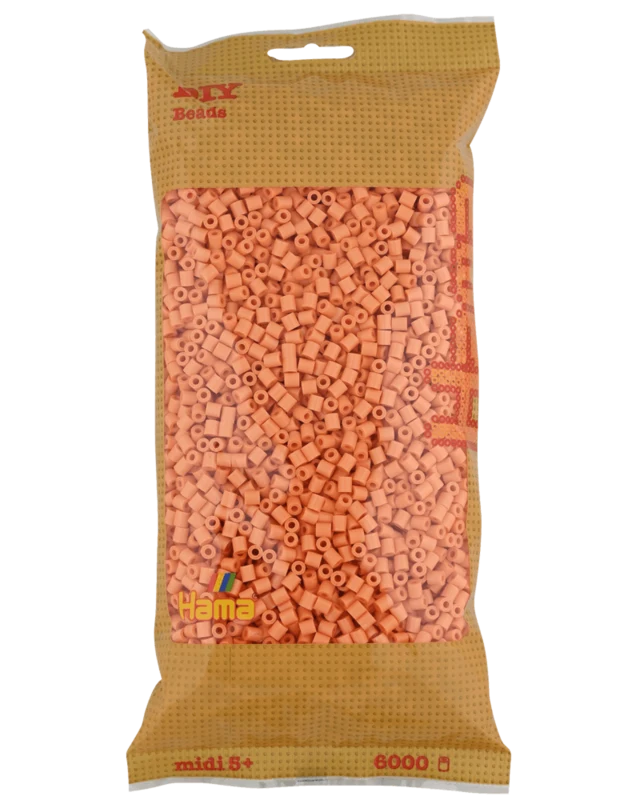 Hama Midi Perler, Ensfarvet, 6000 stk 205-105 Lys abrikos