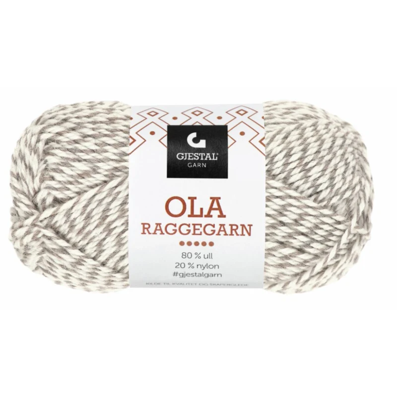 Gjestal Ola Raggegarn 704 Beige/natur mouliné