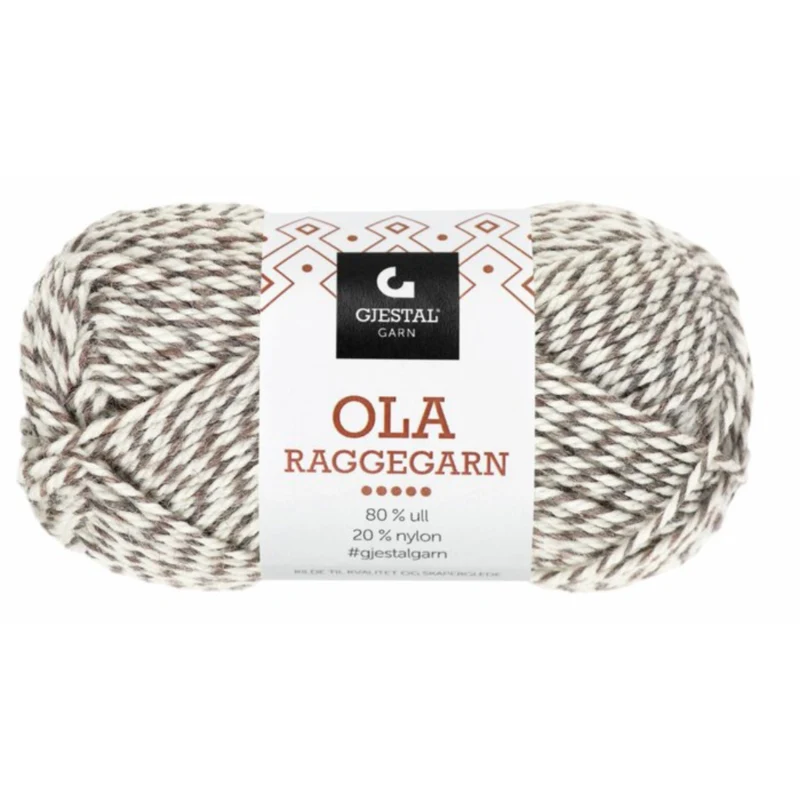 Gjestal Ola Raggegarn 705 Natur/brun mouliné