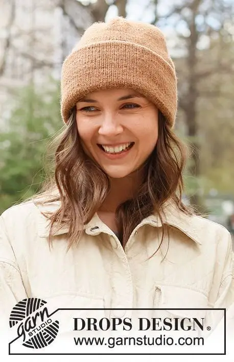 234-28 Cinnamon Beanie by DROPS Design