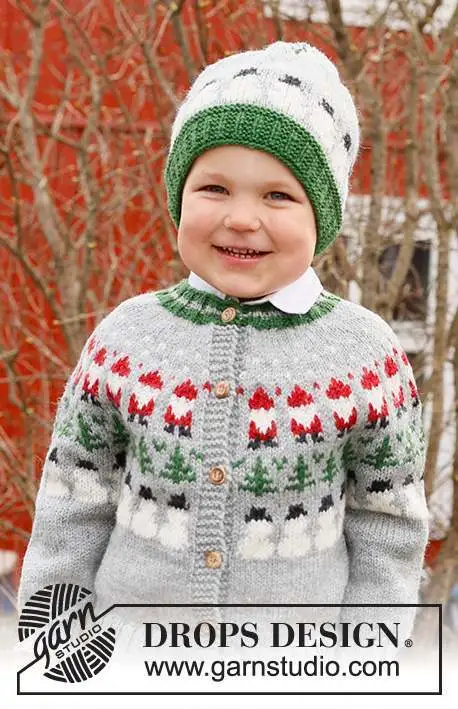 44-17 Christmas Time Cardigan by DROPS Design