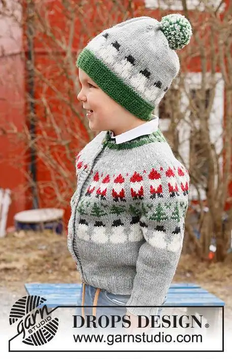 44-17 Christmas Time Cardigan by DROPS Design