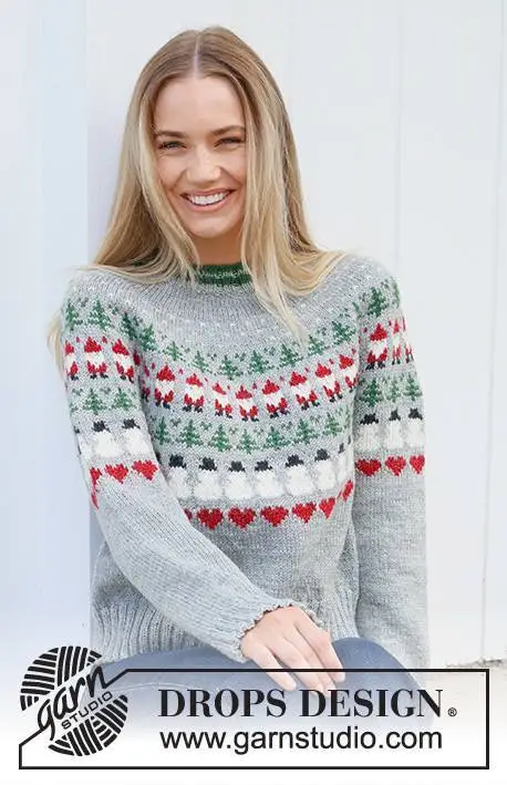 235-39 Christmas Time Sweater by DROPS Design