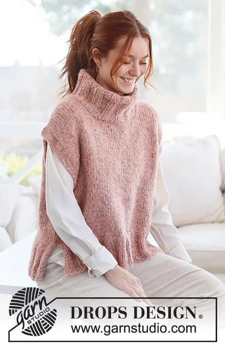 237-3 Pink Salt Vest by DROPS Design