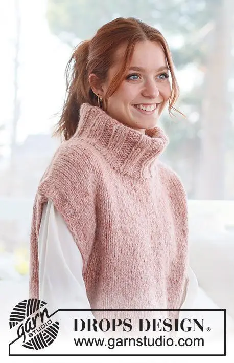 237-3 Pink Salt Vest by DROPS Design