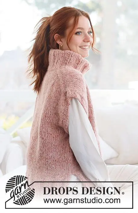 237-3 Pink Salt Vest by DROPS Design