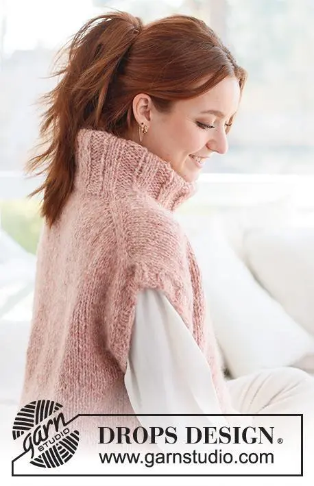 237-3 Pink Salt Vest by DROPS Design