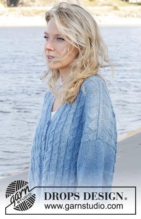 239-23 Bluebell Twist Cardigan by DROPS Design