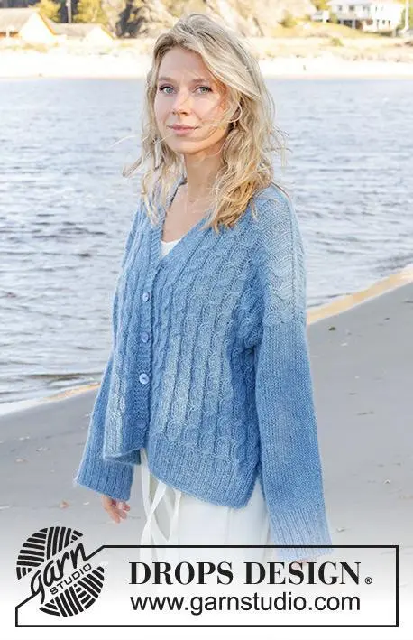239-23 Bluebell Twist Cardigan by DROPS Design