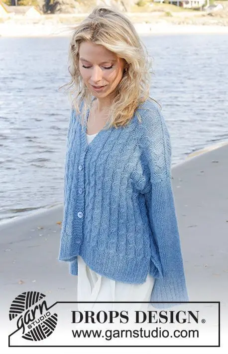 239-23 Bluebell Twist Cardigan by DROPS Design