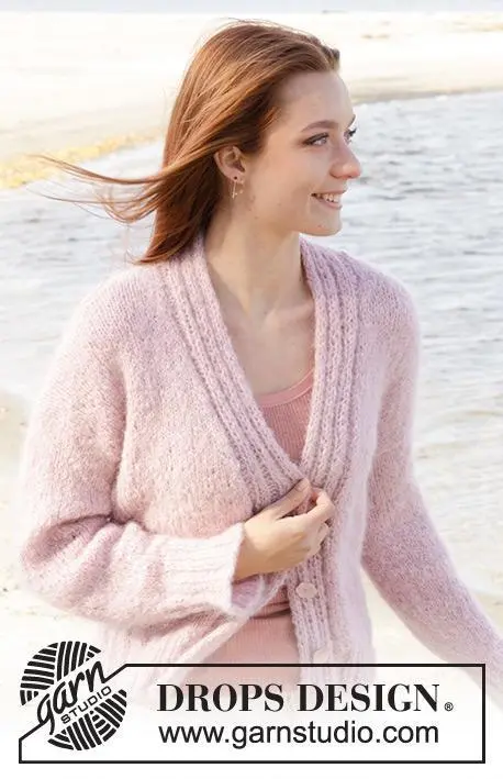 240-6 Climbing Rose Cardigan by DROPS Design