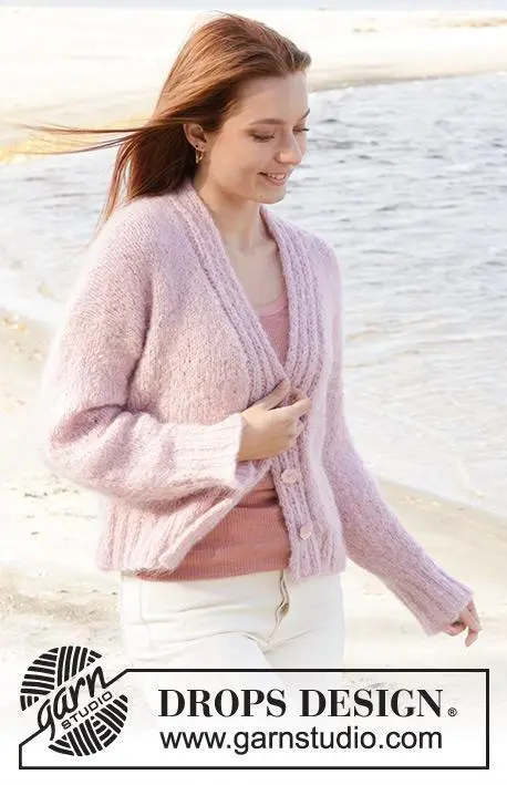 240-6 Climbing Rose Cardigan by DROPS Design