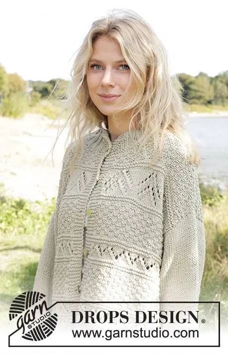 241-25 Mossy Mingle Cardigan by DROPS Design