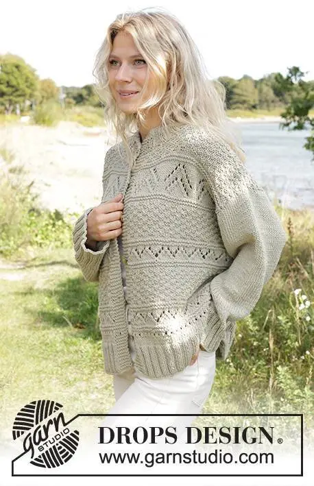 241-25 Mossy Mingle Cardigan by DROPS Design