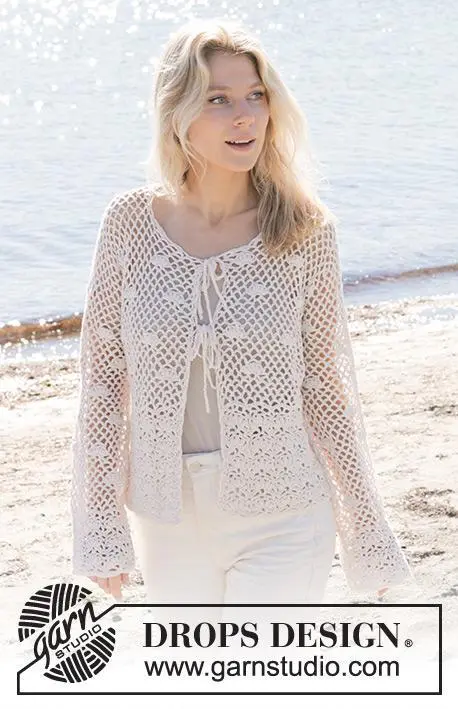 240-4 Shell Seeker Cardigan by DROPS Design