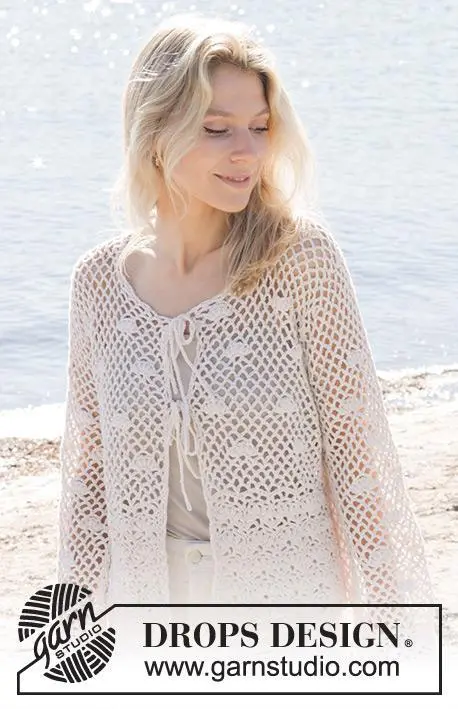 240-4 Shell Seeker Cardigan by DROPS Design