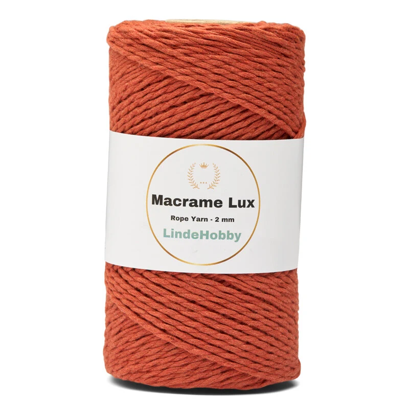 LindeHobby Macrame Lux, Knyttegarn, 2 mm 09 Brændt orange