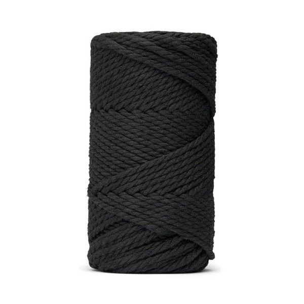 LindeHobby Macrame Lux, Knyttegarn, 4 mm Sort
