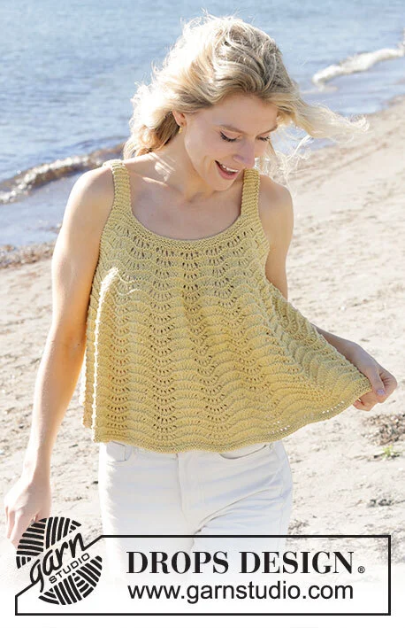 240-13 Canary Belle Top by DROPS Design