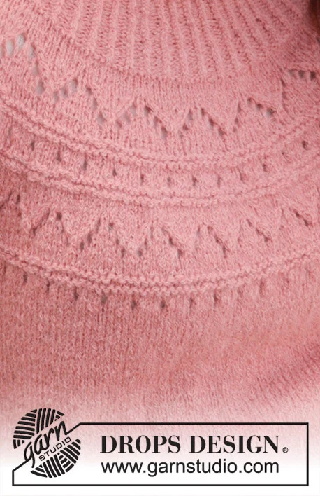 240-22 Blushing Rose Sweater by DROPS Design