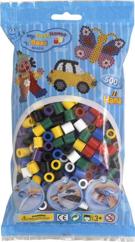 Hama Maxi Perler 500 stk - Mix 00