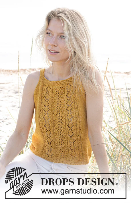 240-14 Smiling Honey Top by DROPS Design