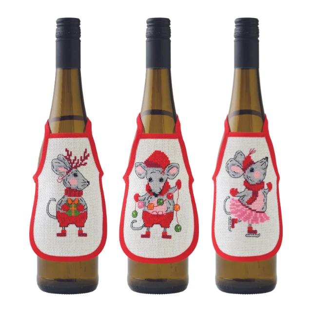 Permin Julebroderier - Mus 10x15cm 3pk