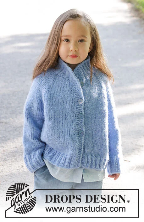 47-3 Little Cloud Blue Cardigan by DROPS Design
